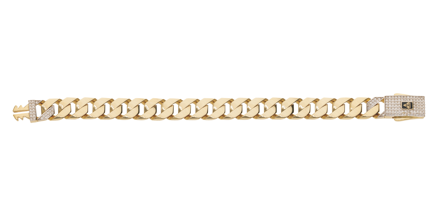 Pulsera Cubana en Oro de 10k y 14k con Circonias