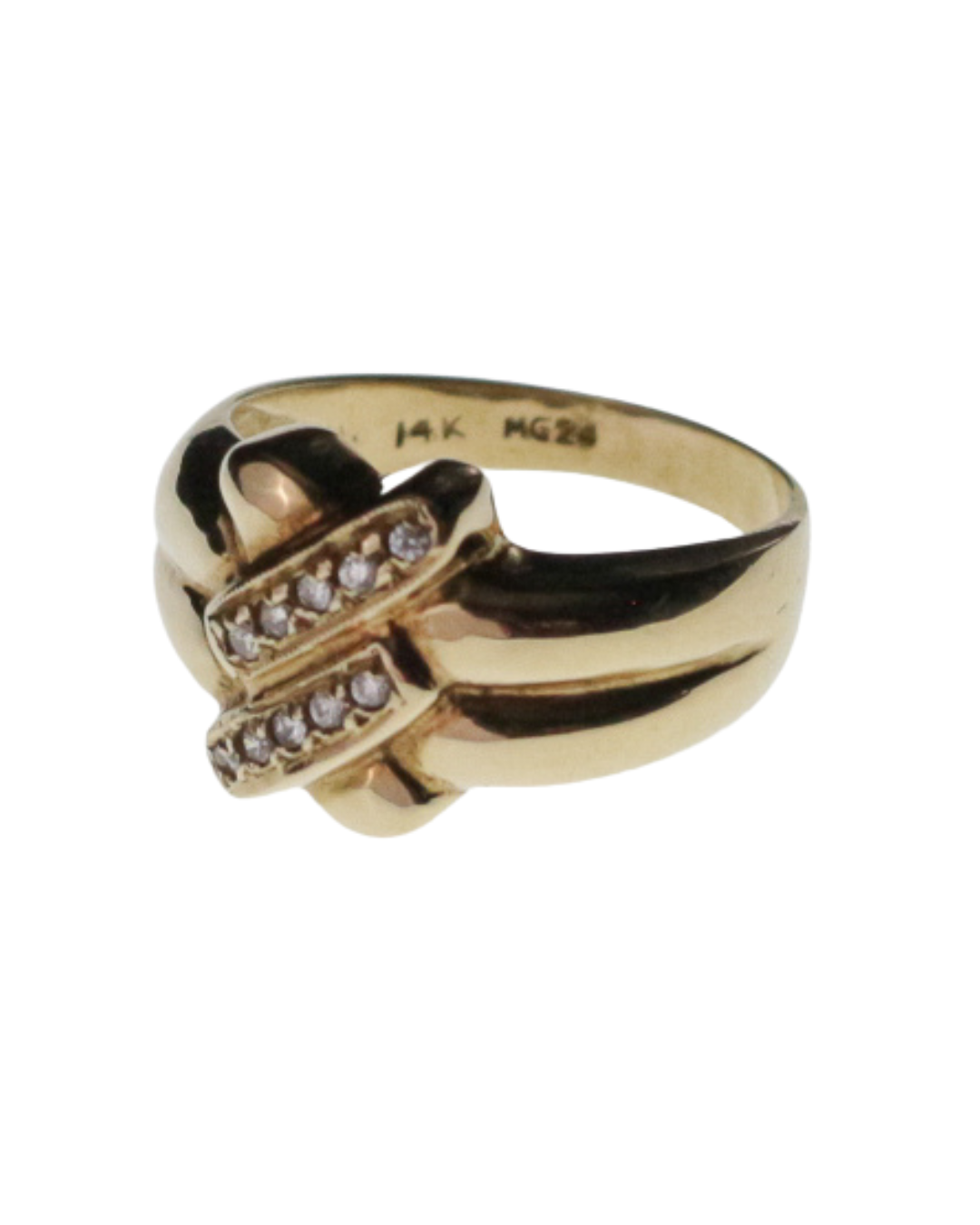 ANILLO ORO 14K ZIRCONIAS