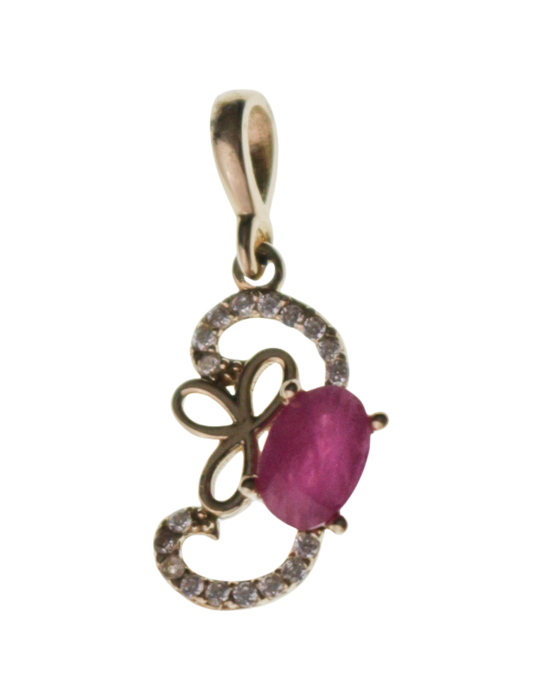 DIJE ORO 14K RUBI ZIRCONIA