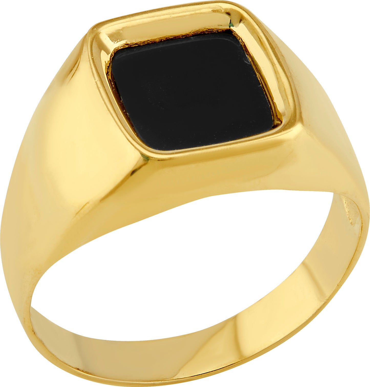 Anillo de Oro 10k con Esmalte Negro
