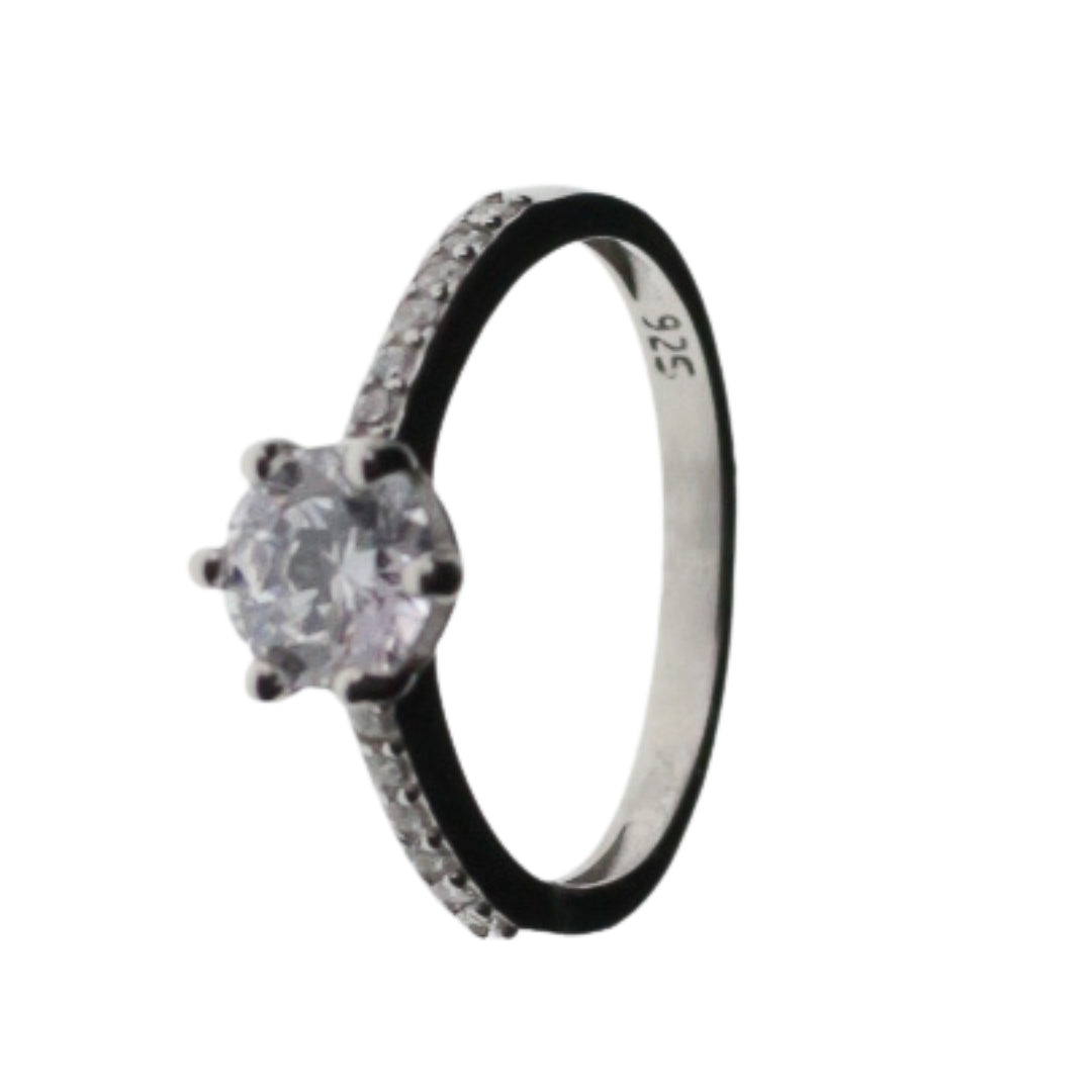 SOLITARIO PLATA ZIRCONIA
