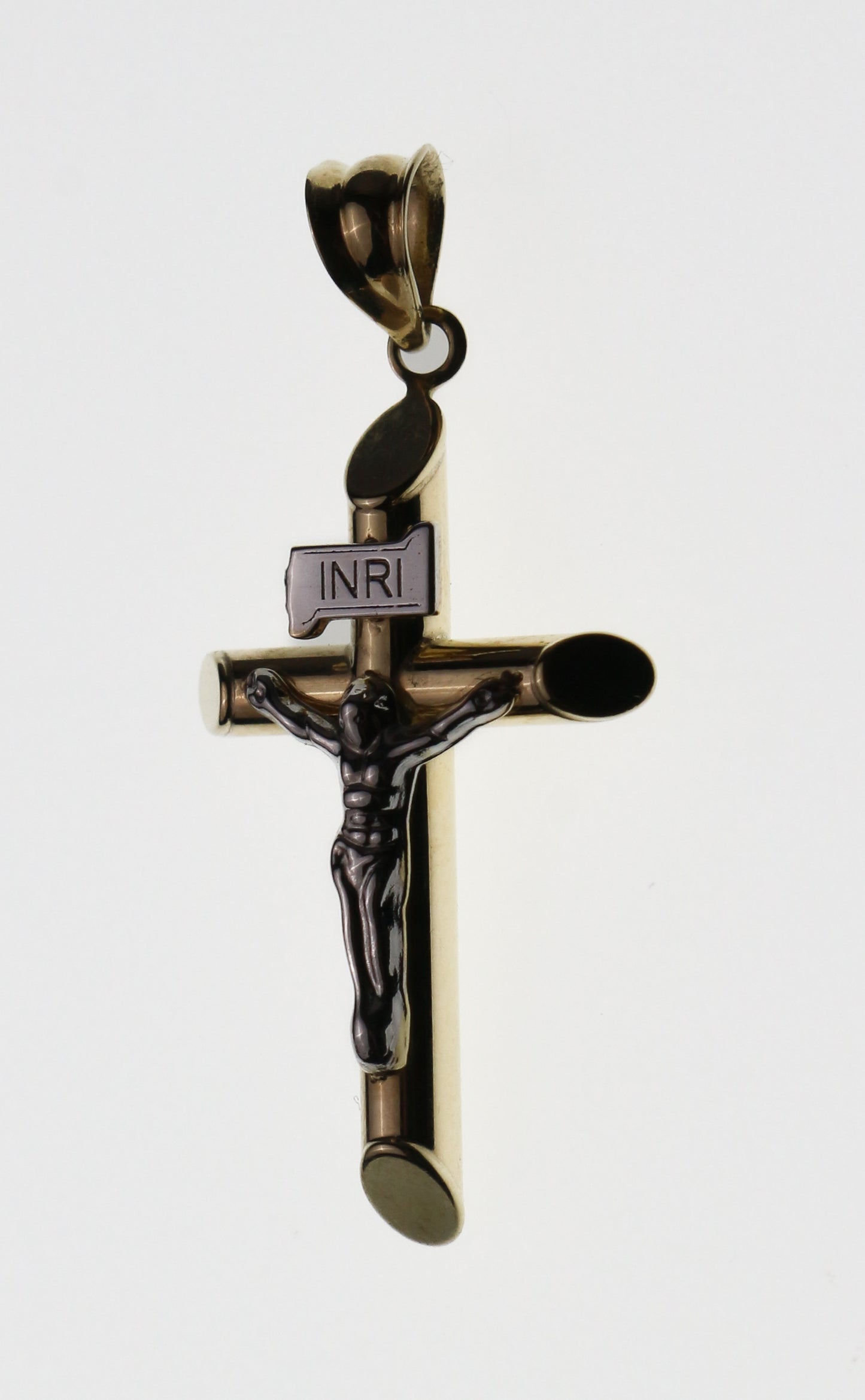 CRISTO BICOLOR ORO 10K TUBULAR