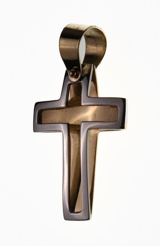 Cruz Lisa 14k Abombada Combinada