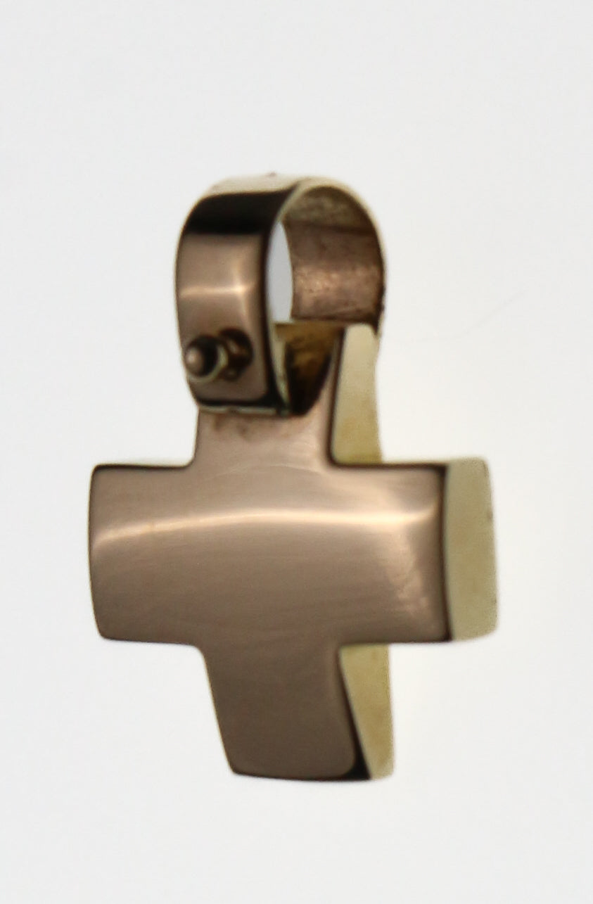 CRUZ ORO 14K LISA CONCAVA