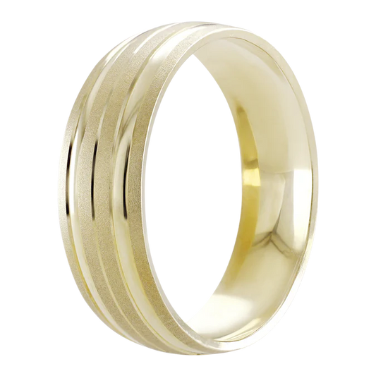 ARGOLLA ORO 14K LINEAS MATE/LISA