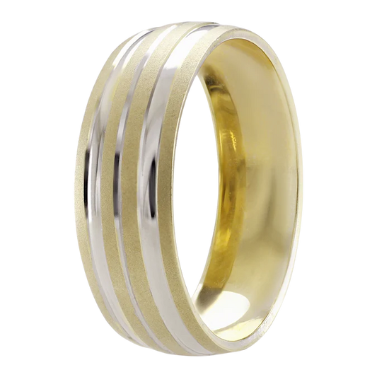 ARGOLLA ORO 14K LINEAS INTERCALADAS
