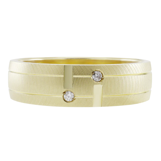 ARGOLLA ORO LINEAS 2 CIRCONIAS.