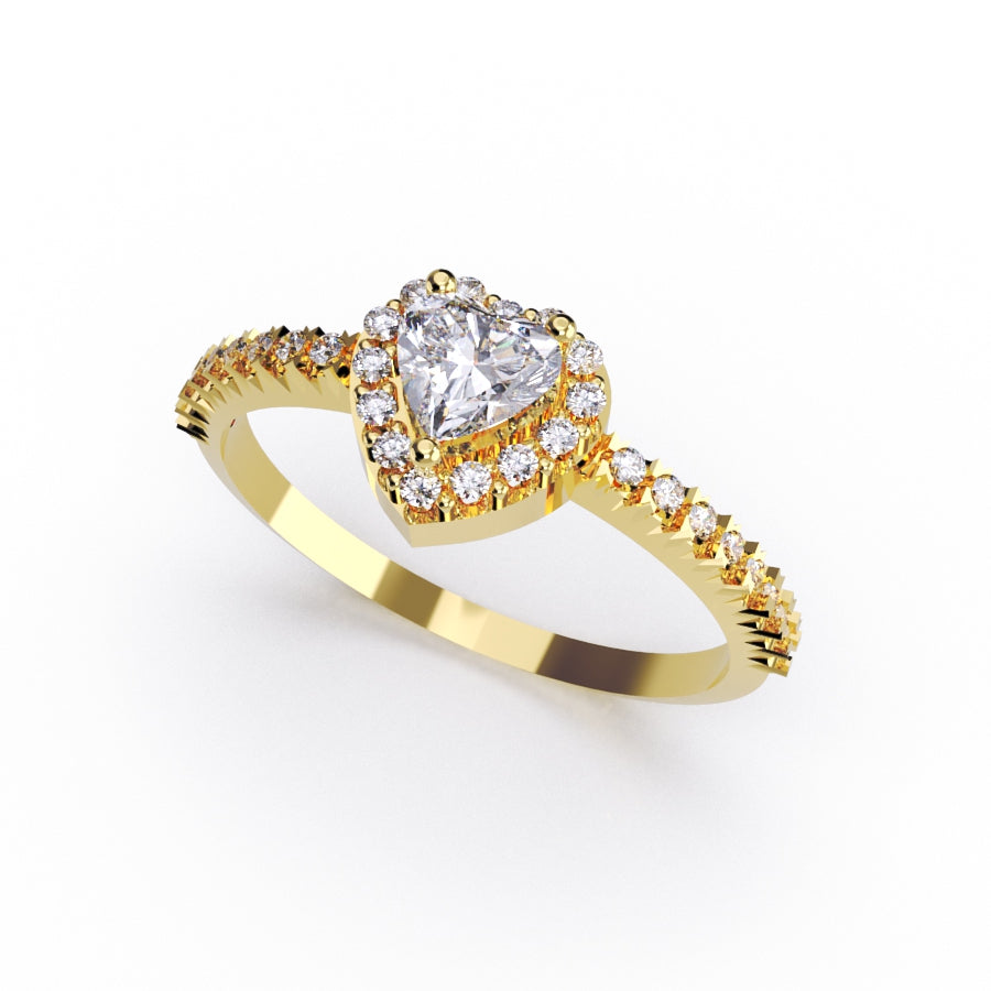 ANILLO ORO 10-14K ZIRCONIA EN FORMA DE CORAZON