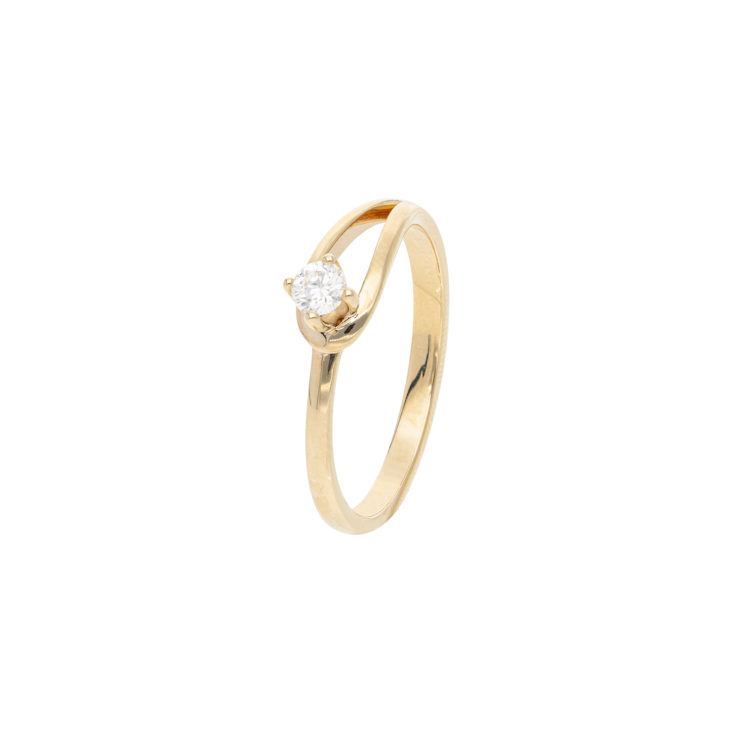 SOLITARIO ORO 14K LAZO CIRCONIA