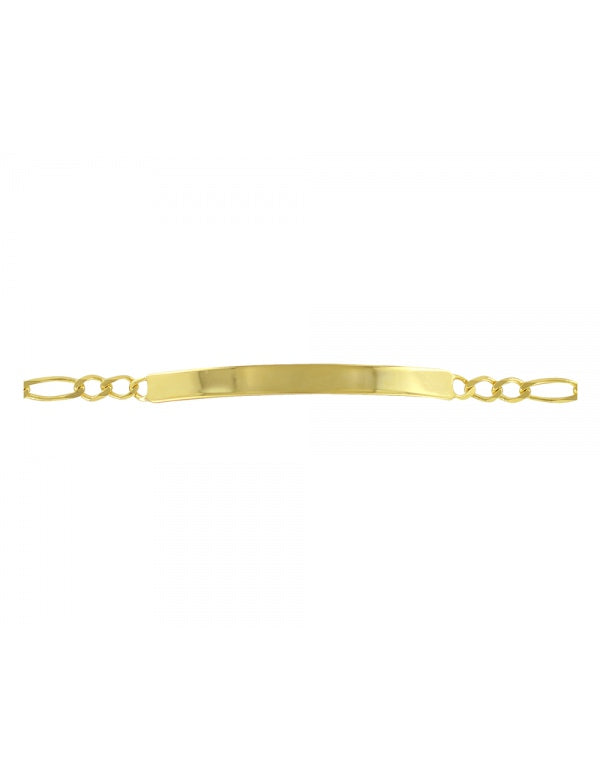 Esclava con Placa Estilo Fígaro en Oro de 10k y 14k