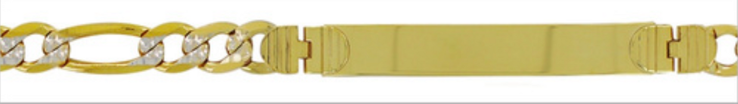 ESCLAVA ORO 10-14k PLACA ESLABON COMBINADO 3/1