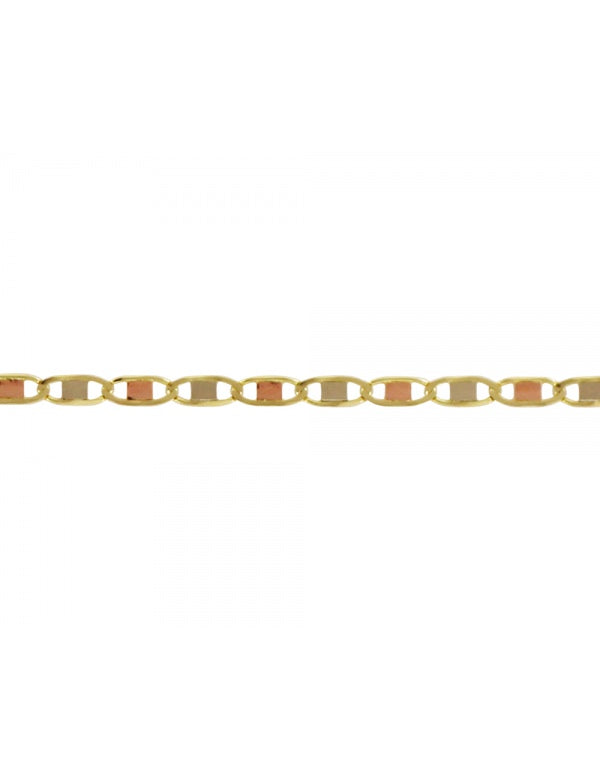 Cadena Estilo Espejo Combinada En Oro de 10k