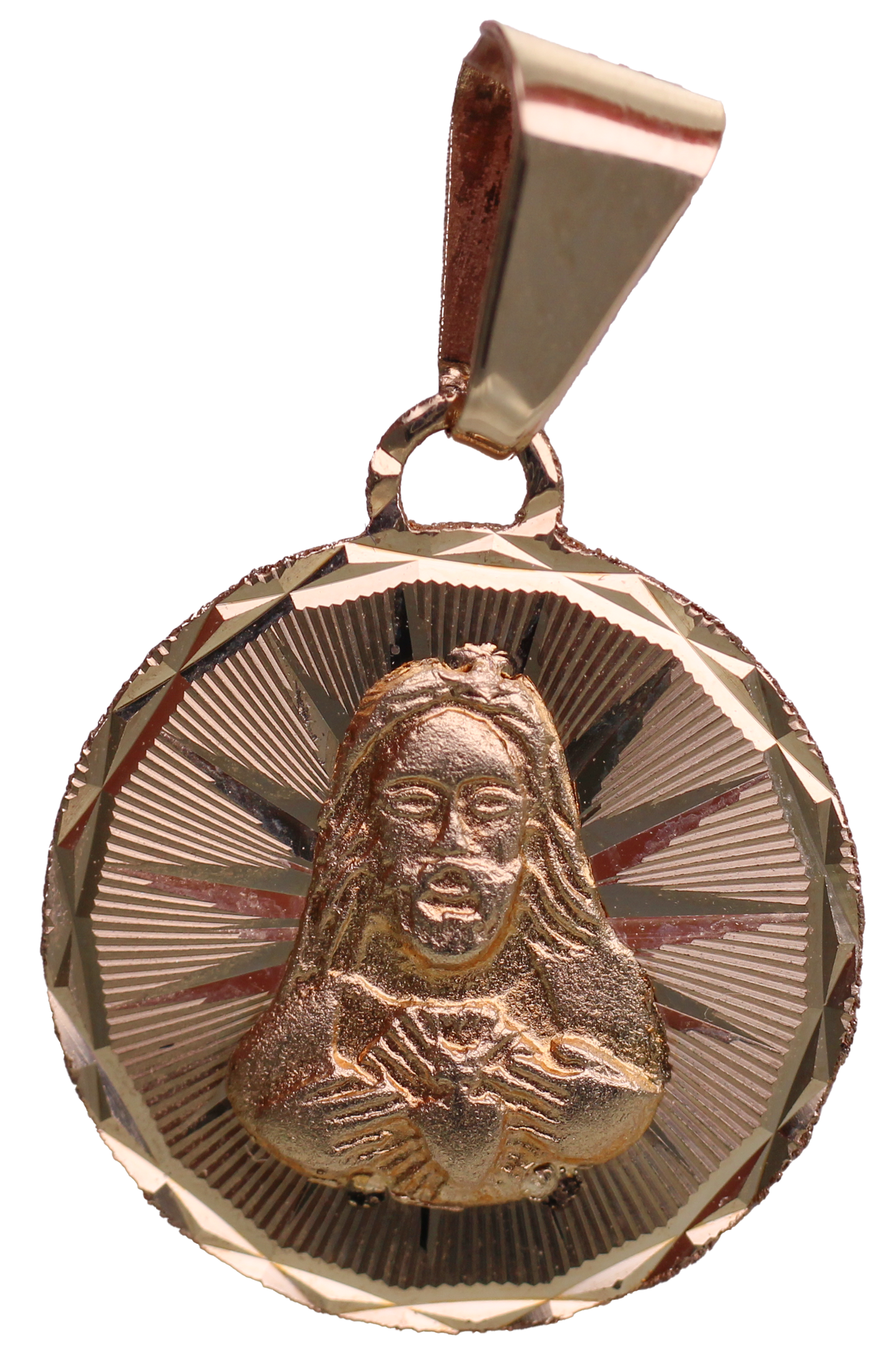 MEDALLA SAGRADO CORAZON ORO 10-14K (12mm)