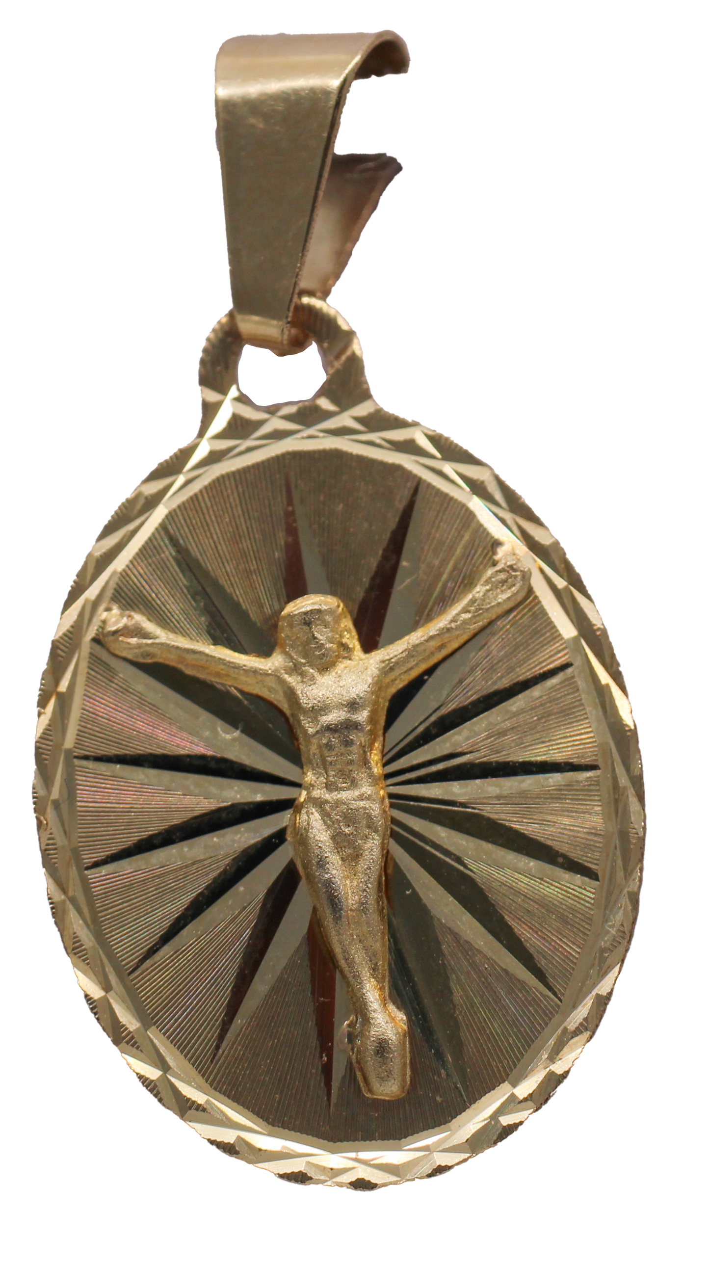 MEDALLA CRISTO ORO 10-14K (15mm)