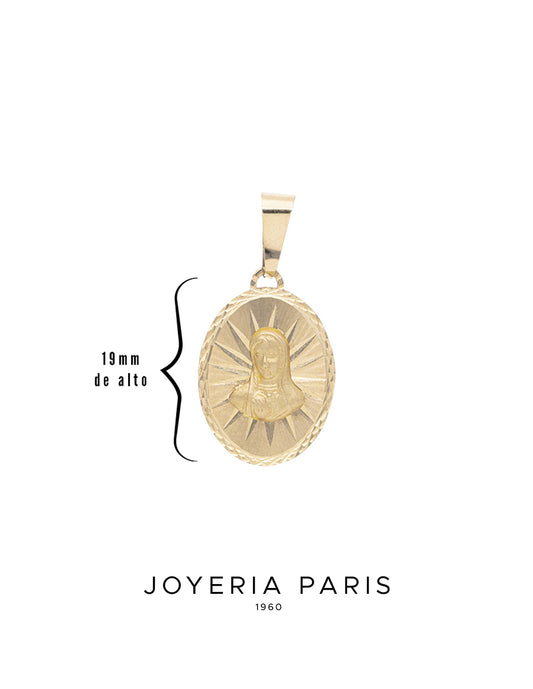 Virgin of Guadalupe Medal 19mm in 10k and 14k Gold
