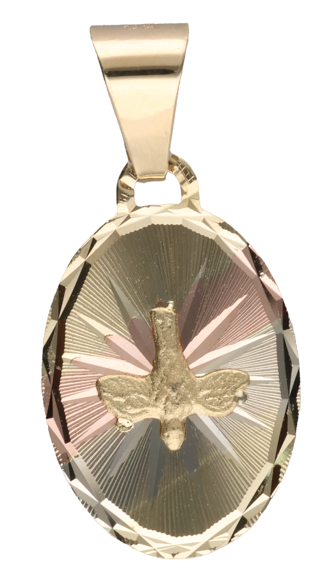 MEDALLA ESPIRITU SANTO 10-14K ORO FLORENTINO (22mm)