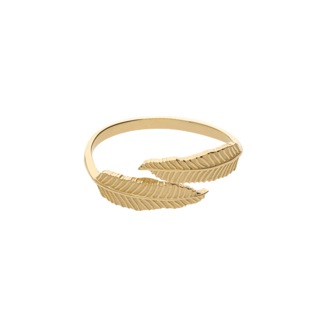 Anillo de Oro 10k y 14k con Diseño de Dos Hojas