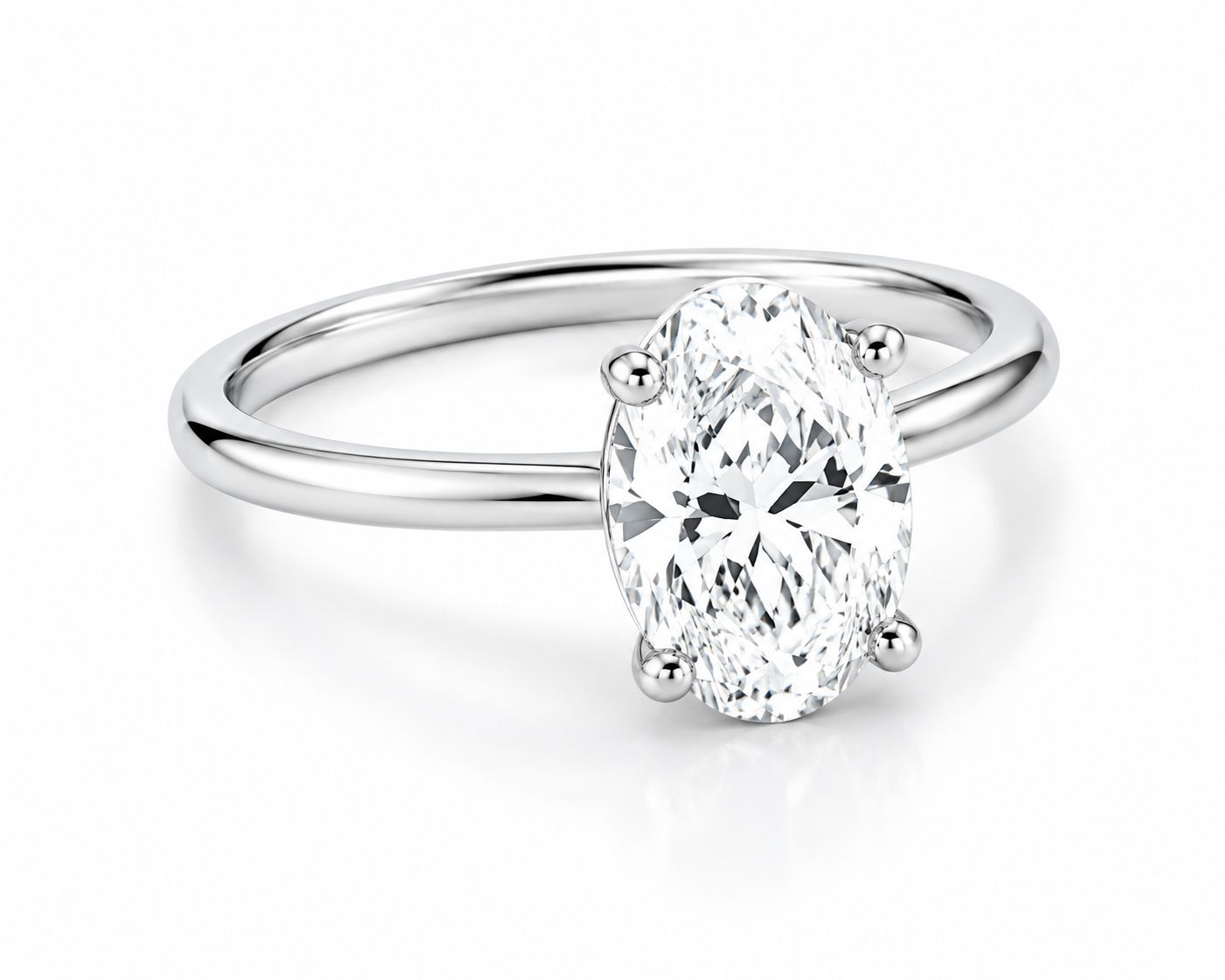 Solitario Corte Oval de .50ct en Oro 14k