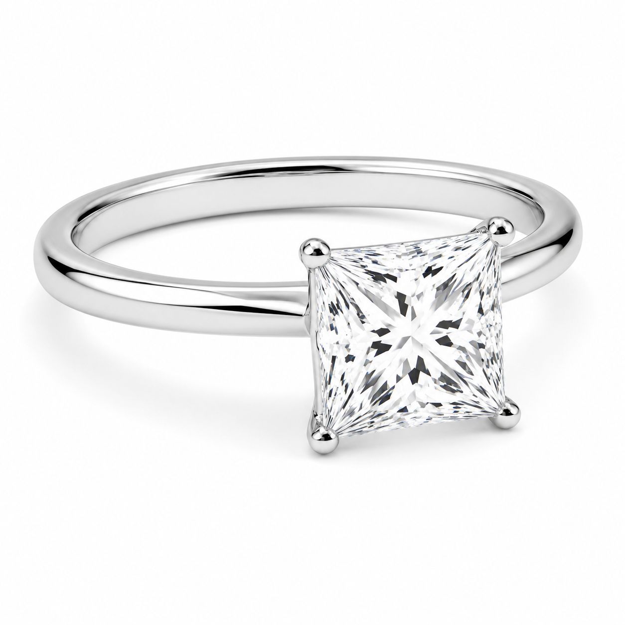 Solitario Corte Princesa de 1ct en Oro de 14k