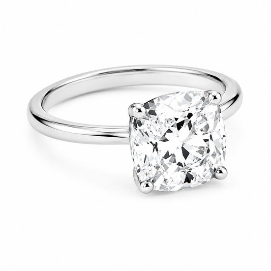 Solitario Oro 14k Corte Laboratorio Corte Cushion 0.50ct