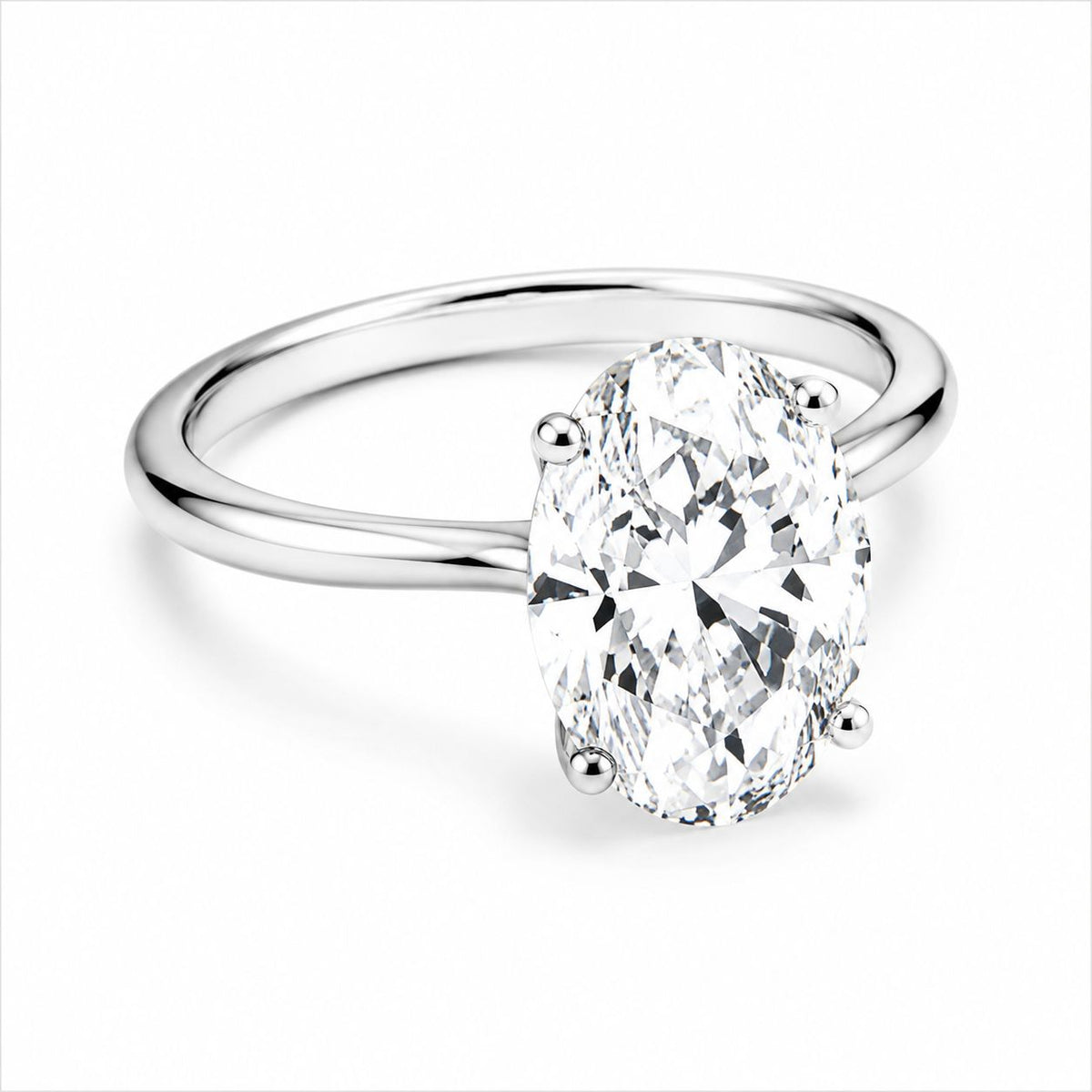 Solitario Oro 14k Diamante Natural Corte Ovalado 0.50ct