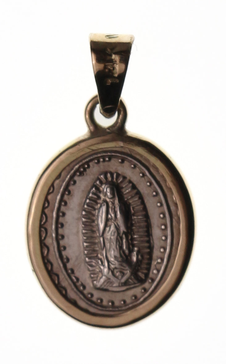 MEDALLA VIRGEN PLATA/ORO 14K OVAL