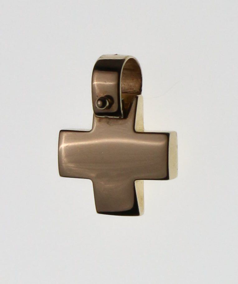 CRUZ ORO 14K LISA CONCAVA