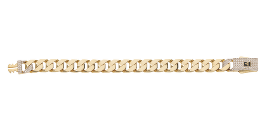 Pulsera Cubana en Oro de 10k y 14k con Circonias