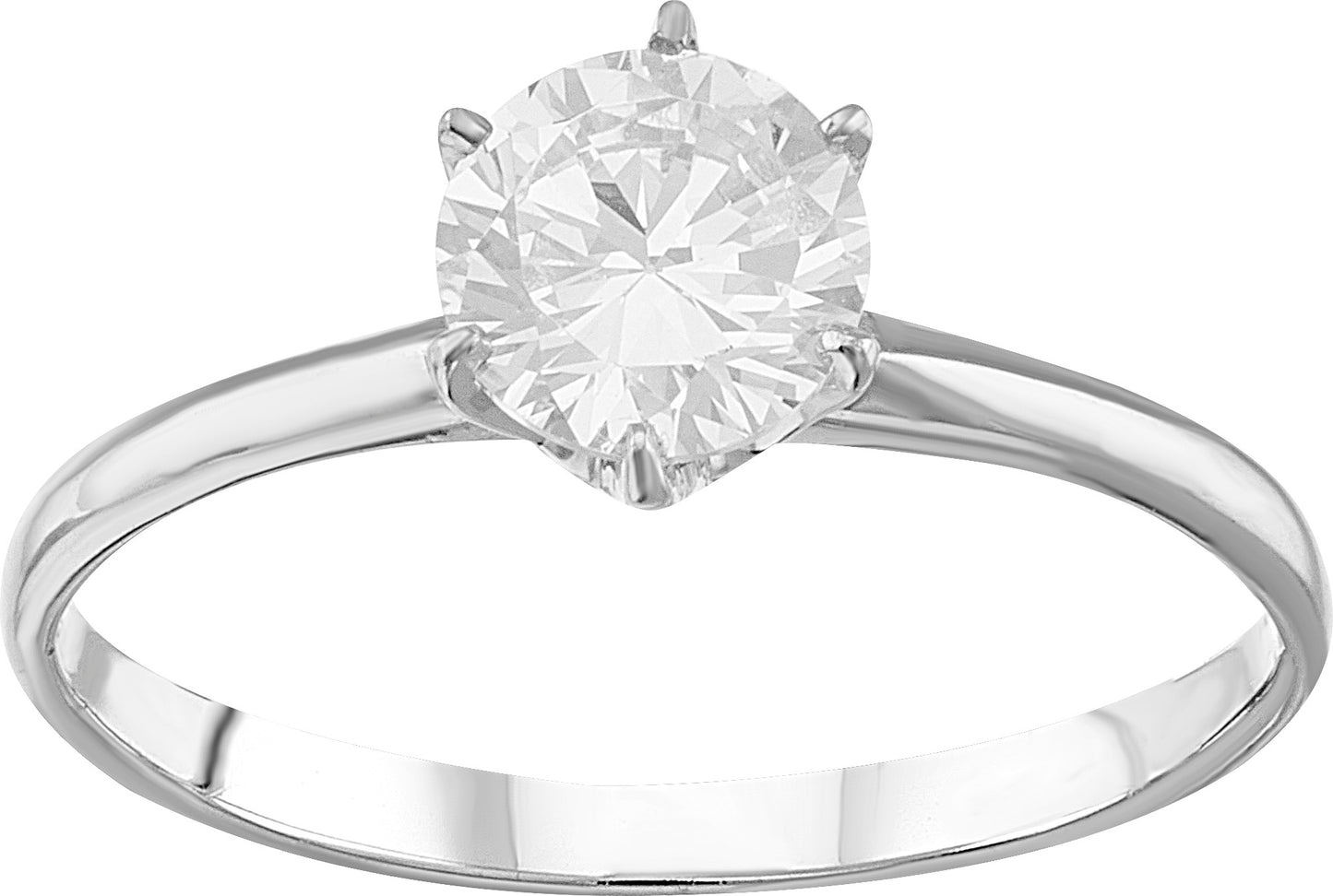 Anillo Oro blanco 10k con Circonia