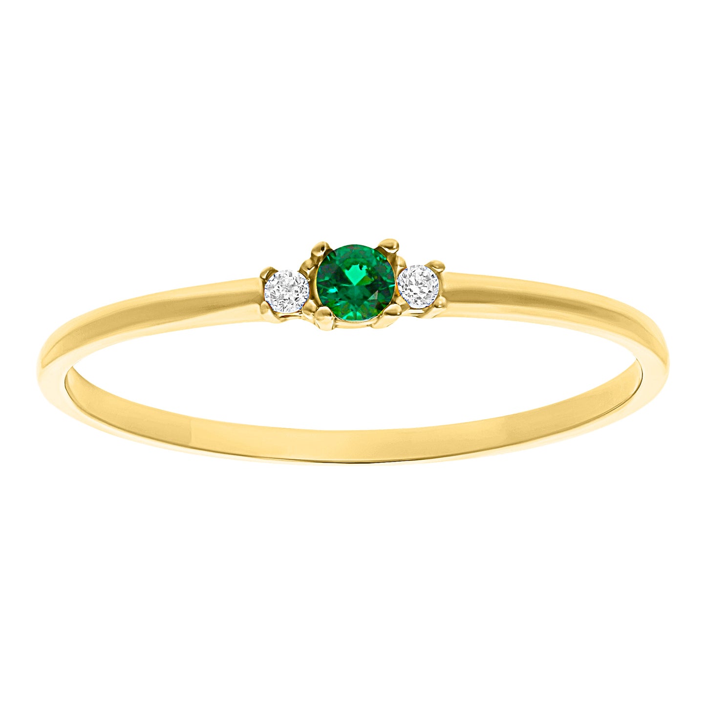 Anillo Delicado de Oro 10k con Circonias