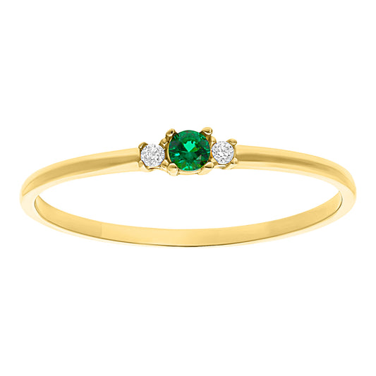 Anillo Delicado de Oro 10k con Circonias