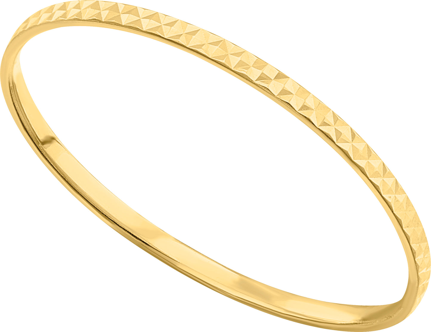 Argolla con Diseño Diamantado en Oro de 10k