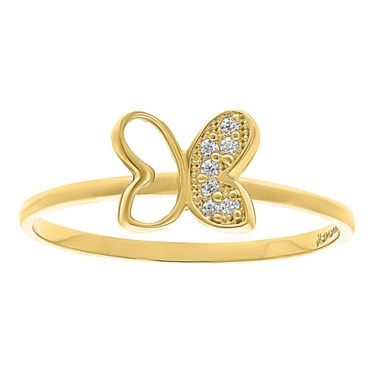 Anillo Mariposa en Oro 10k con Circonias