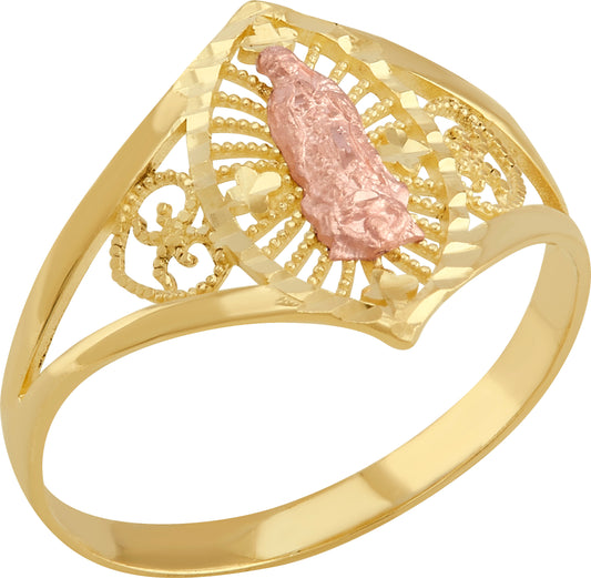 Anillo de Oro 10k con Virgen de Guadalupe