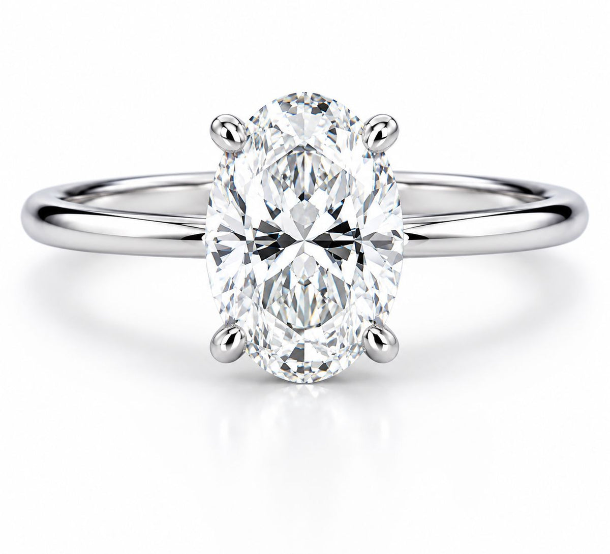 Solitario Oro 14k Diamante Natural Corte Ovalado 1ct