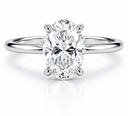 Solitario Oro 14k Diamante Natural Corte Ovalado 1ct