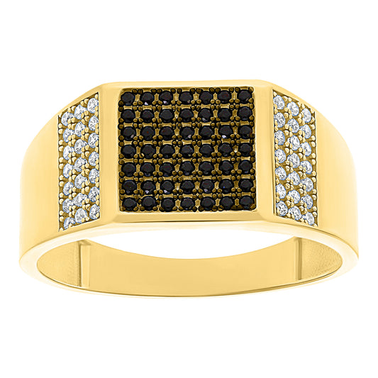 Anillo para Hombre en Oro 10k con Circonias