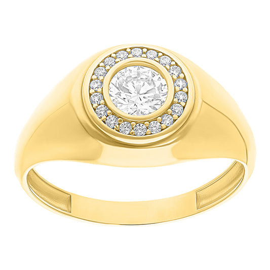 Anillo para Hombre de Oro 10k con Circonias