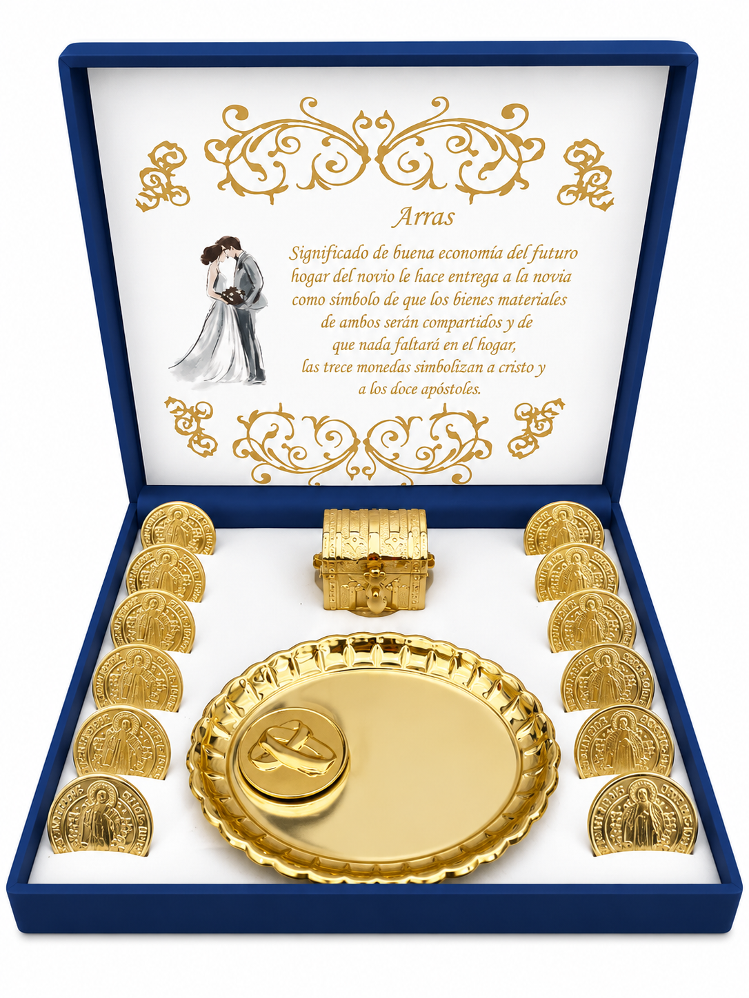 Arras Matrimoniales en Chapa de Oro con Estuche