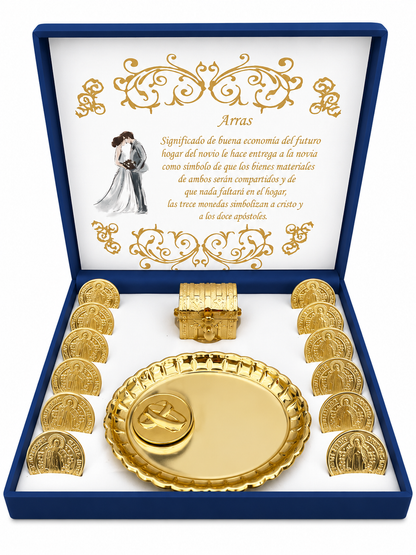Arras Matrimoniales en Chapa de Oro con Estuche