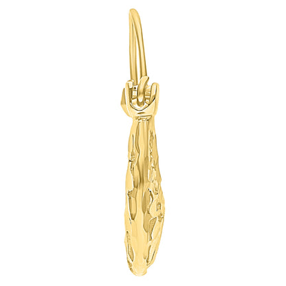 Arracadas Diamantadas Caladas en Oro de 10k
