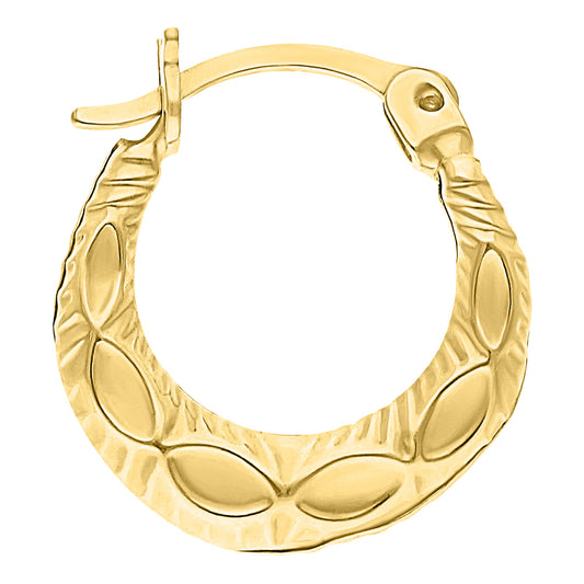 Arracadas Diamantadas con Diseño Ovalado en Oro 10k