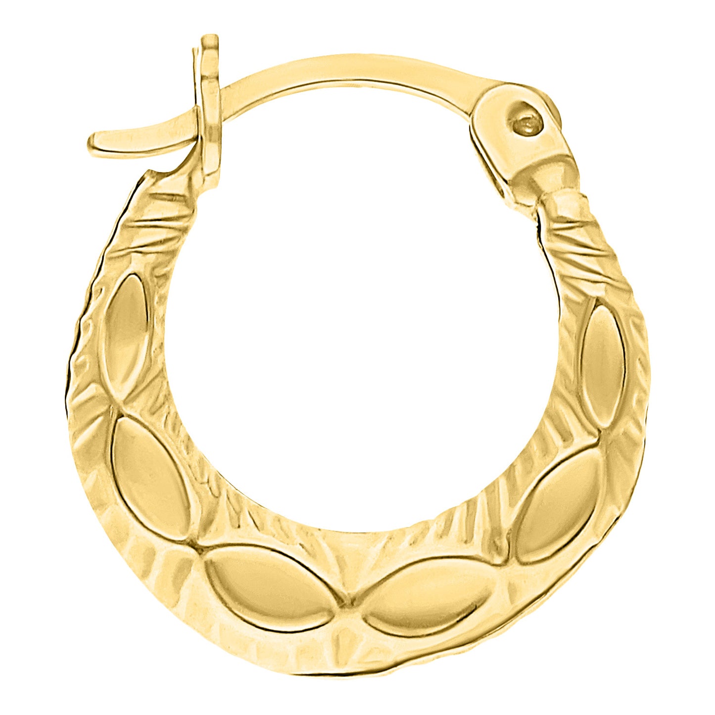 Arracadas Diamantadas con Diseño Ovalado en Oro 10k