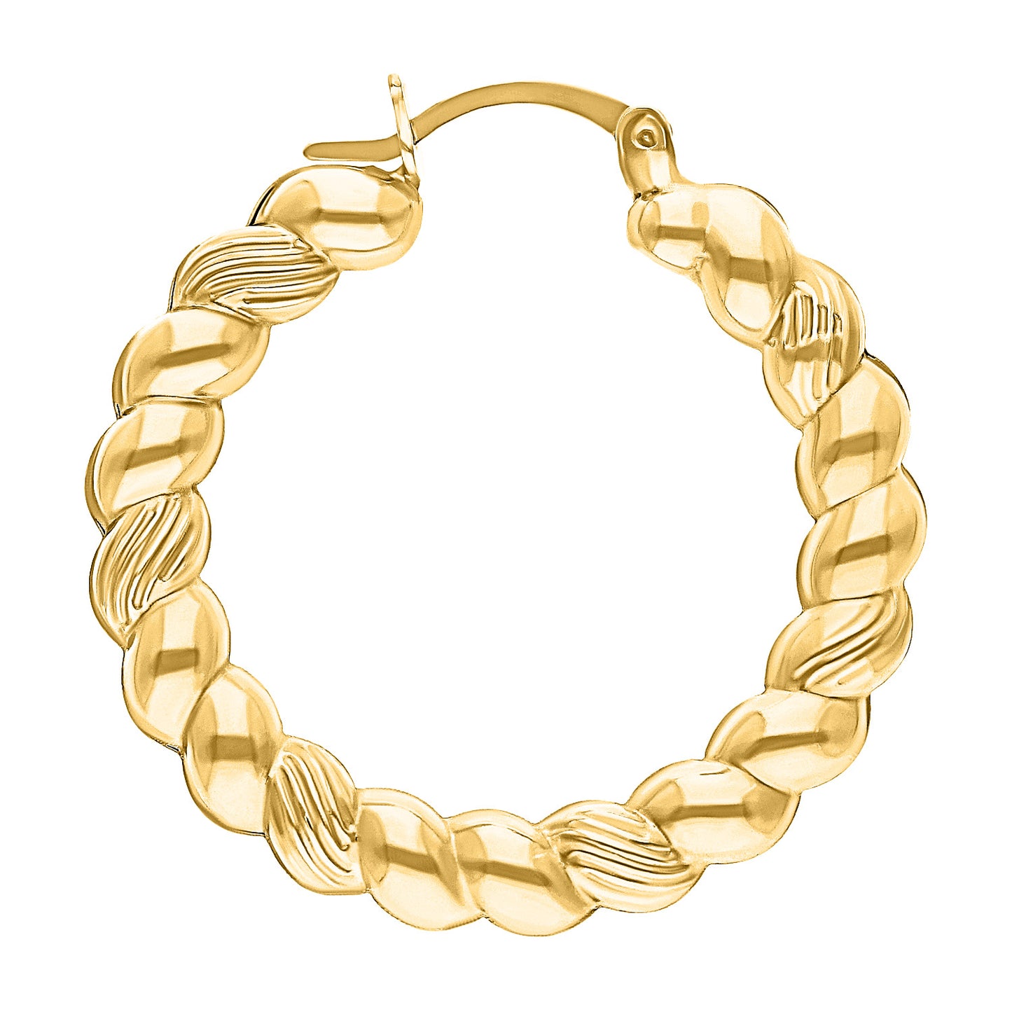 Arracadas con Diseño Entrelazado Diamantado en Oro 10k