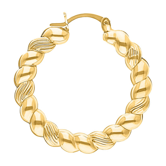 Arracadas con Diseño Entrelazado Diamantado en Oro 10k
