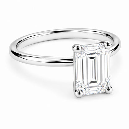 Solitario Diamante Corte Esmeralda .50ct