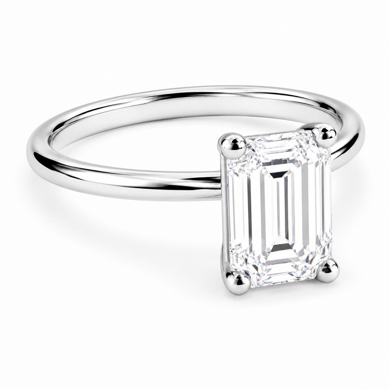 Solitario Corte Esmeralda de 1ct en Oro 14k