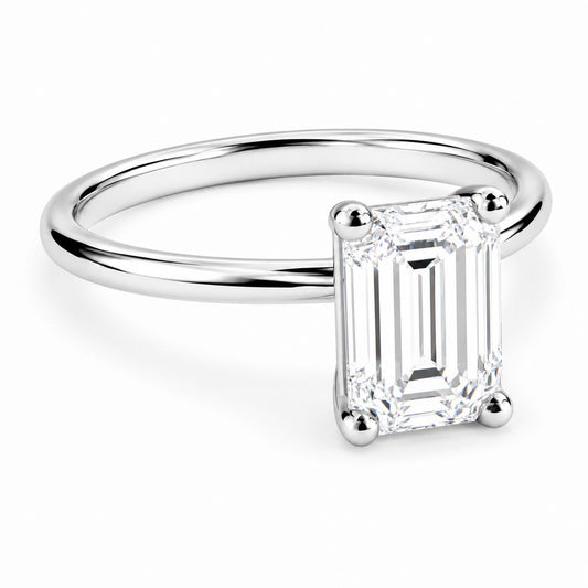 Solitario Corte Esmeralda de 1ct en Oro 14k
