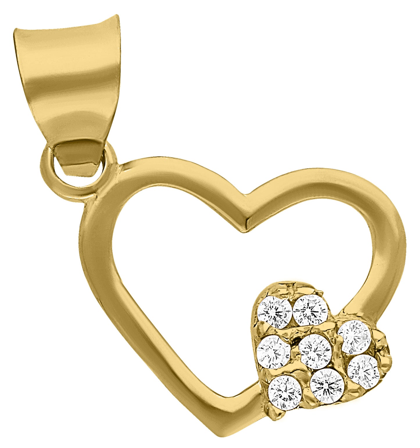 Dije de Corazón con Circonias Oro 10k