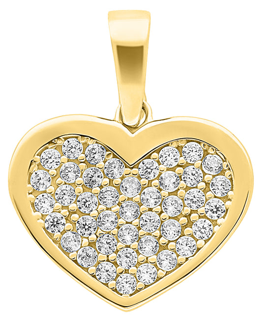 Dije de Corazón con Circonias en Oro 10k